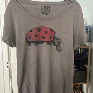Choke Graphic Tee with Ladybug Design